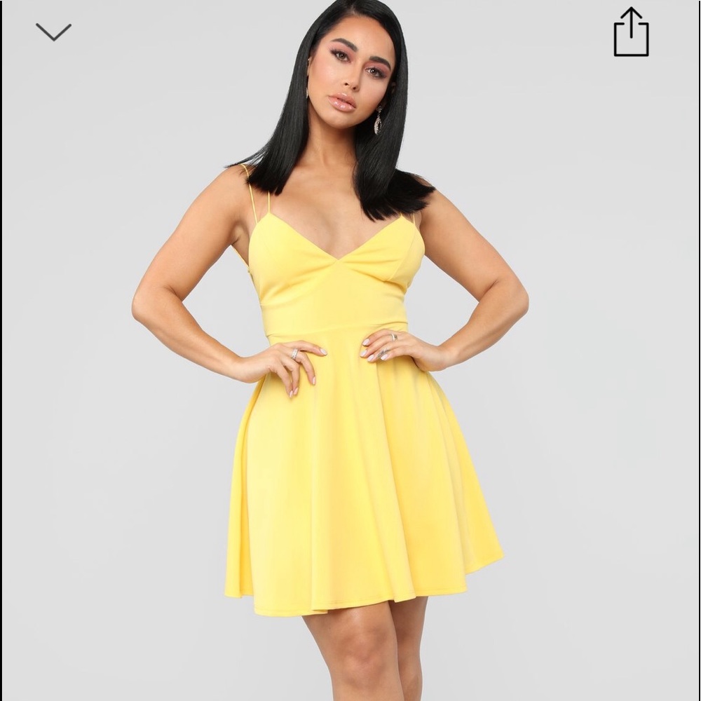 Brand New Yellow FashionNova Dress